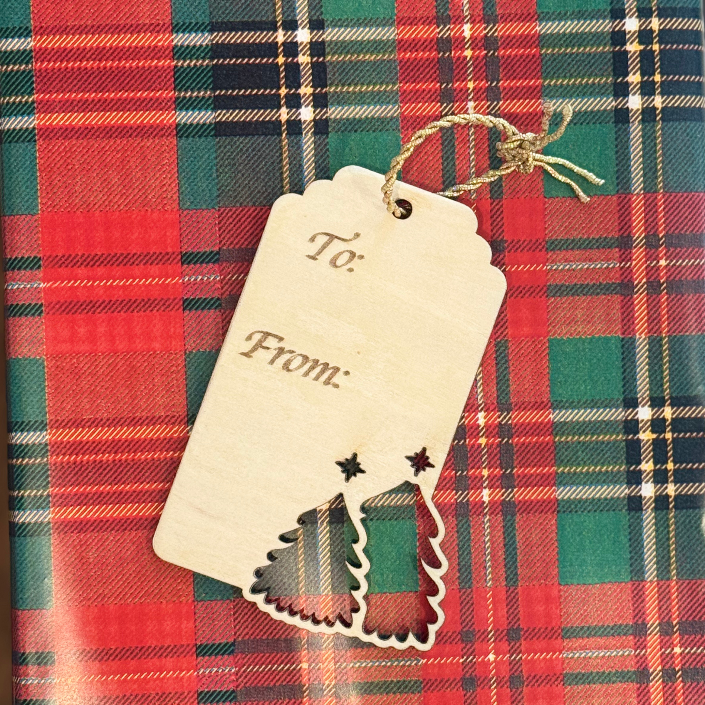 Wood Gift Wrapping Tags