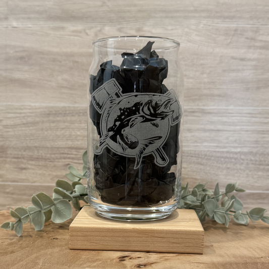 Fishing Beer Can Glass