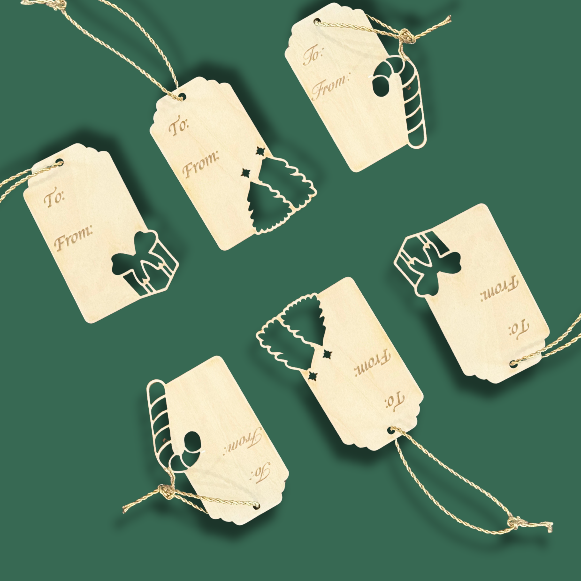 Wood Gift Wrapping Tags