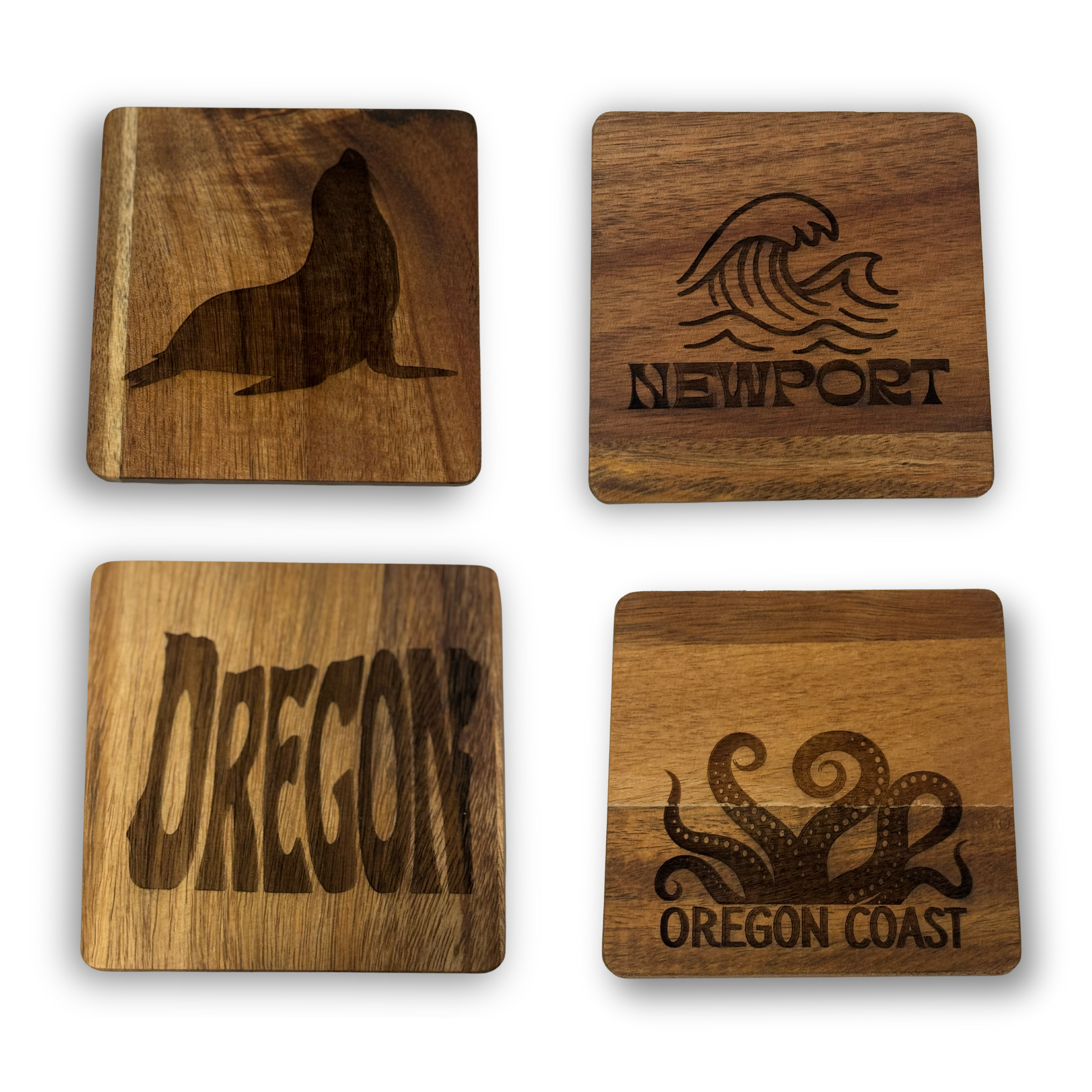 Acacia Wood Magnet Coasters