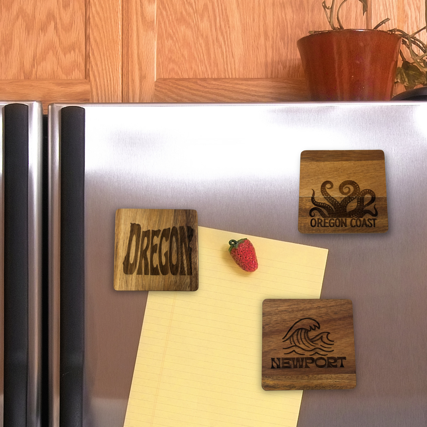 Acacia Wood Magnet Coasters