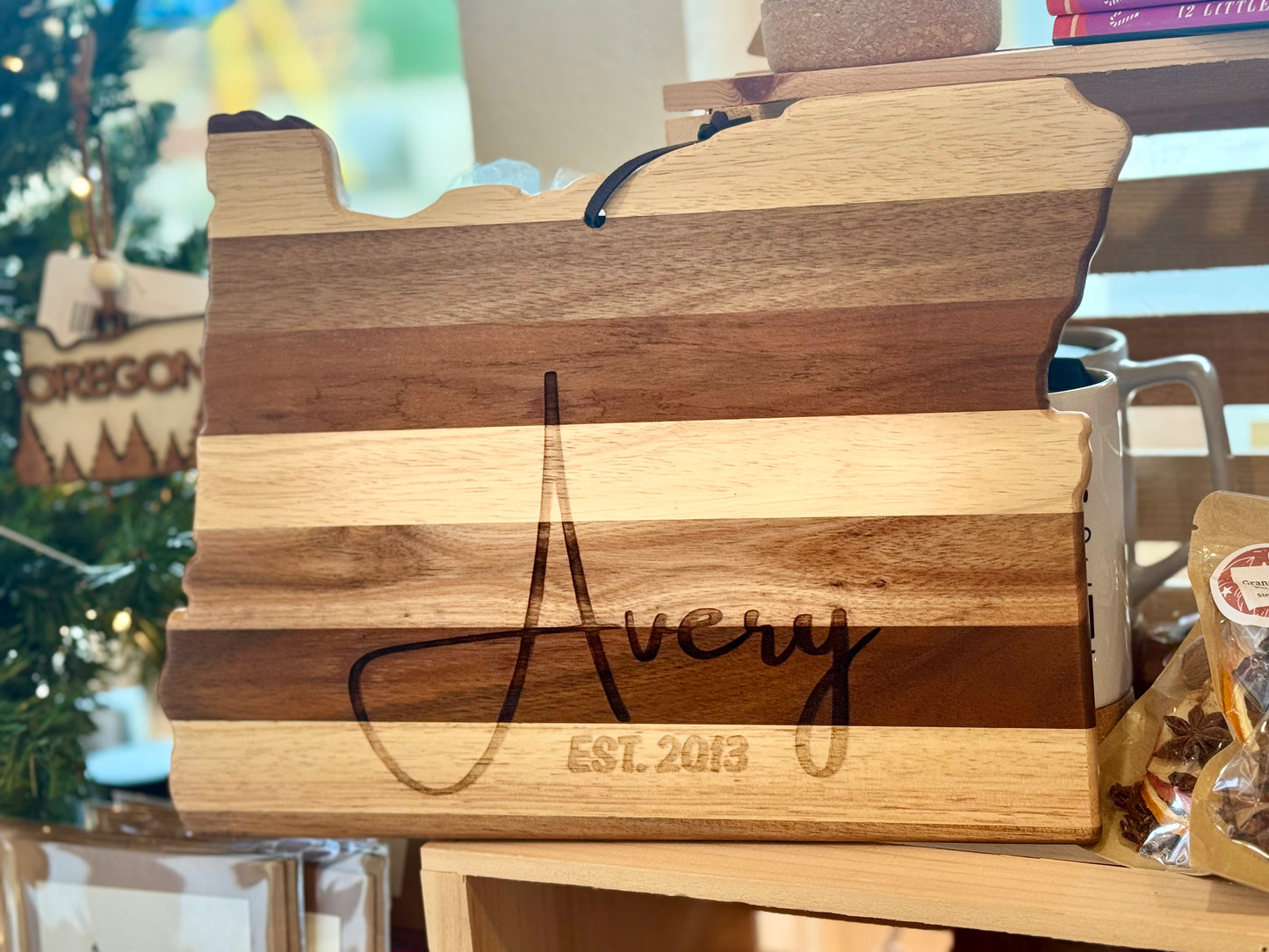 Custom Oregon Cutting Board