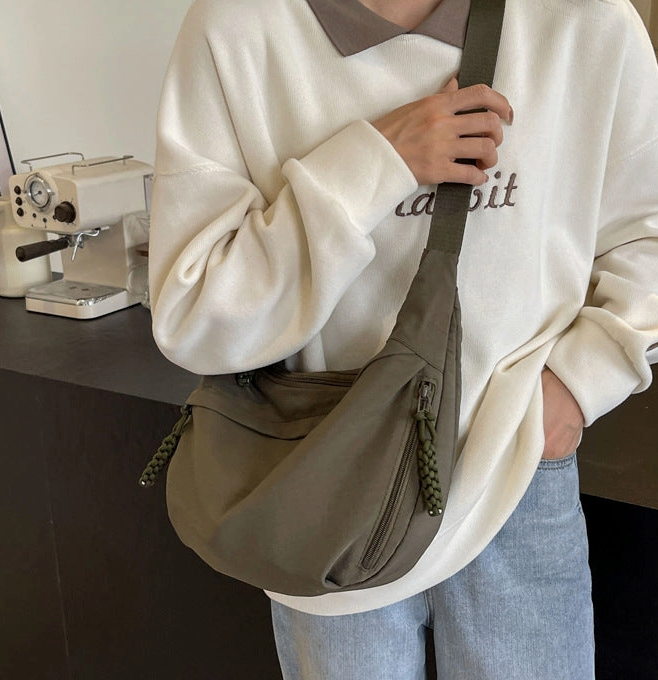 3 Pocket Crossbody Crescent Bag