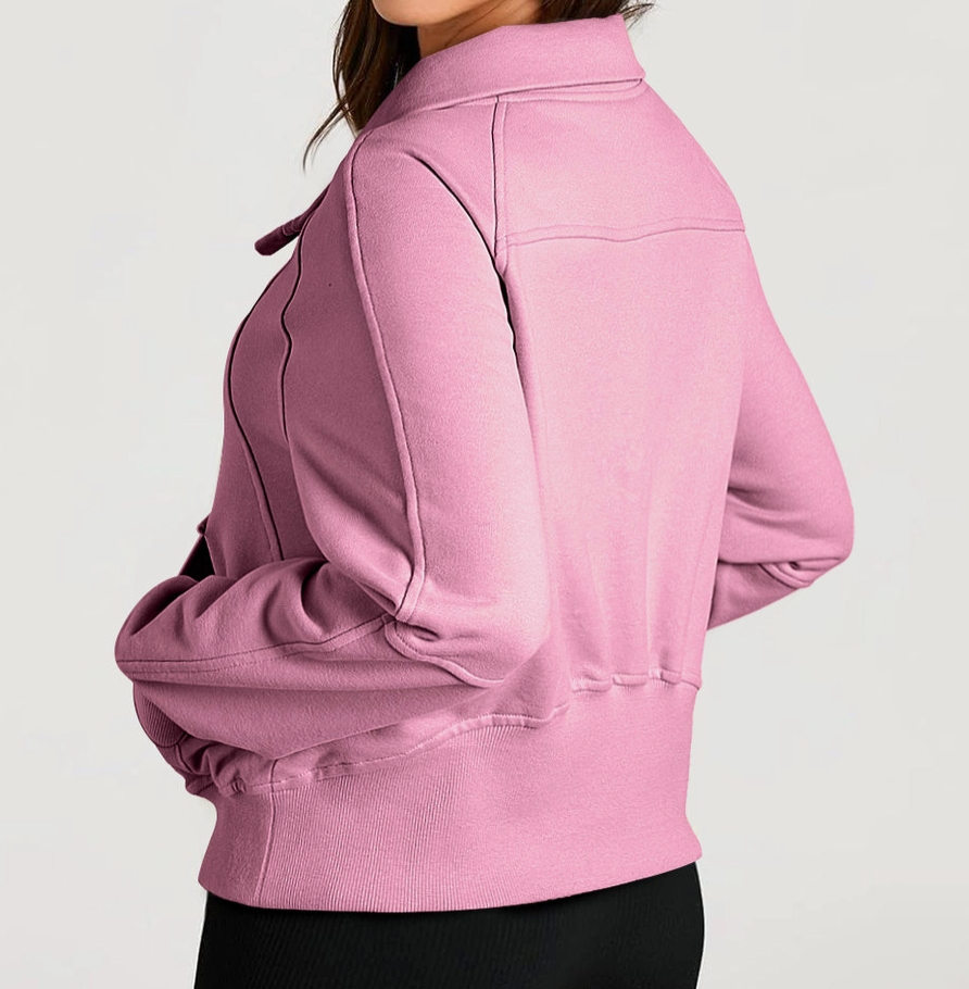 Pink Quarter Zip Sweatshirt